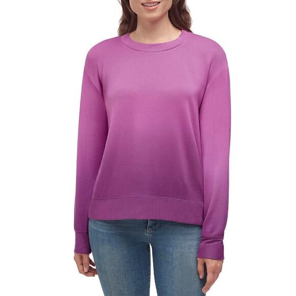 NEW SPLENDID Ladies Dip Dye Ombré Soft Pullover Top in Light Orchid - Picture 2 of 14
